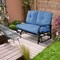 Outdoor 2-Seater Swing Glider Chair with Comfortable Cushions Garden Patio